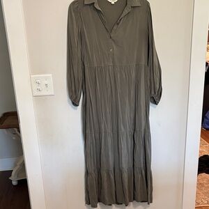 Max Studio Long Sleeve Olive Dress